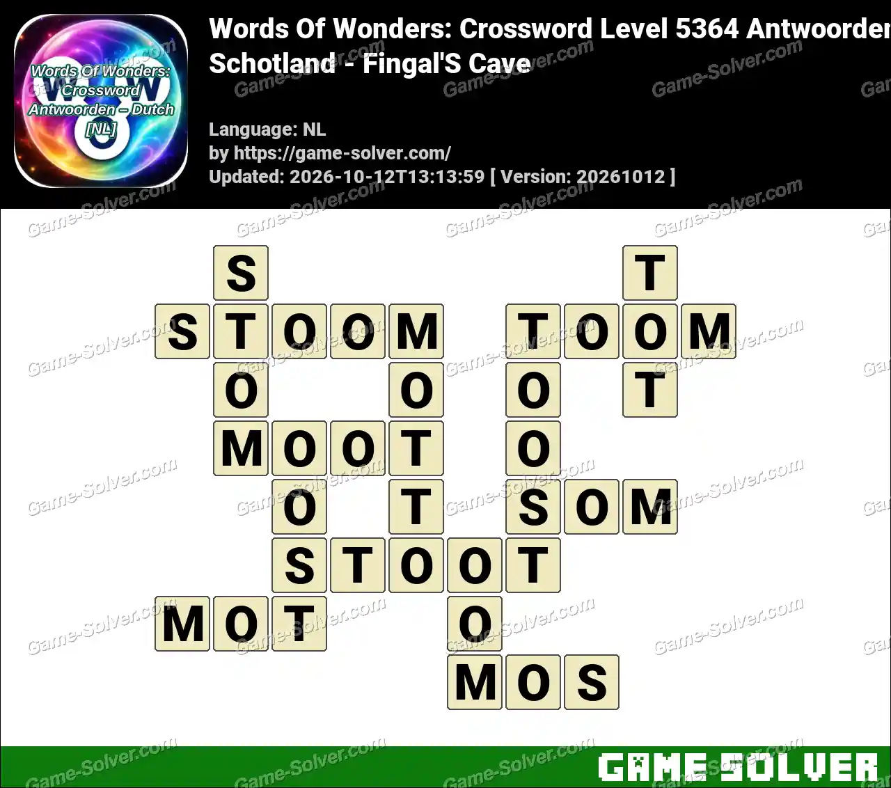Words Of Wonders: Crossword Level 5364 Antwoorden – Schotland – Fingal’S Cave